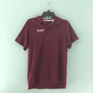 Hannaford Supermarkets Issued Burgundy Collared Unisex Uniform Shirt - Medium